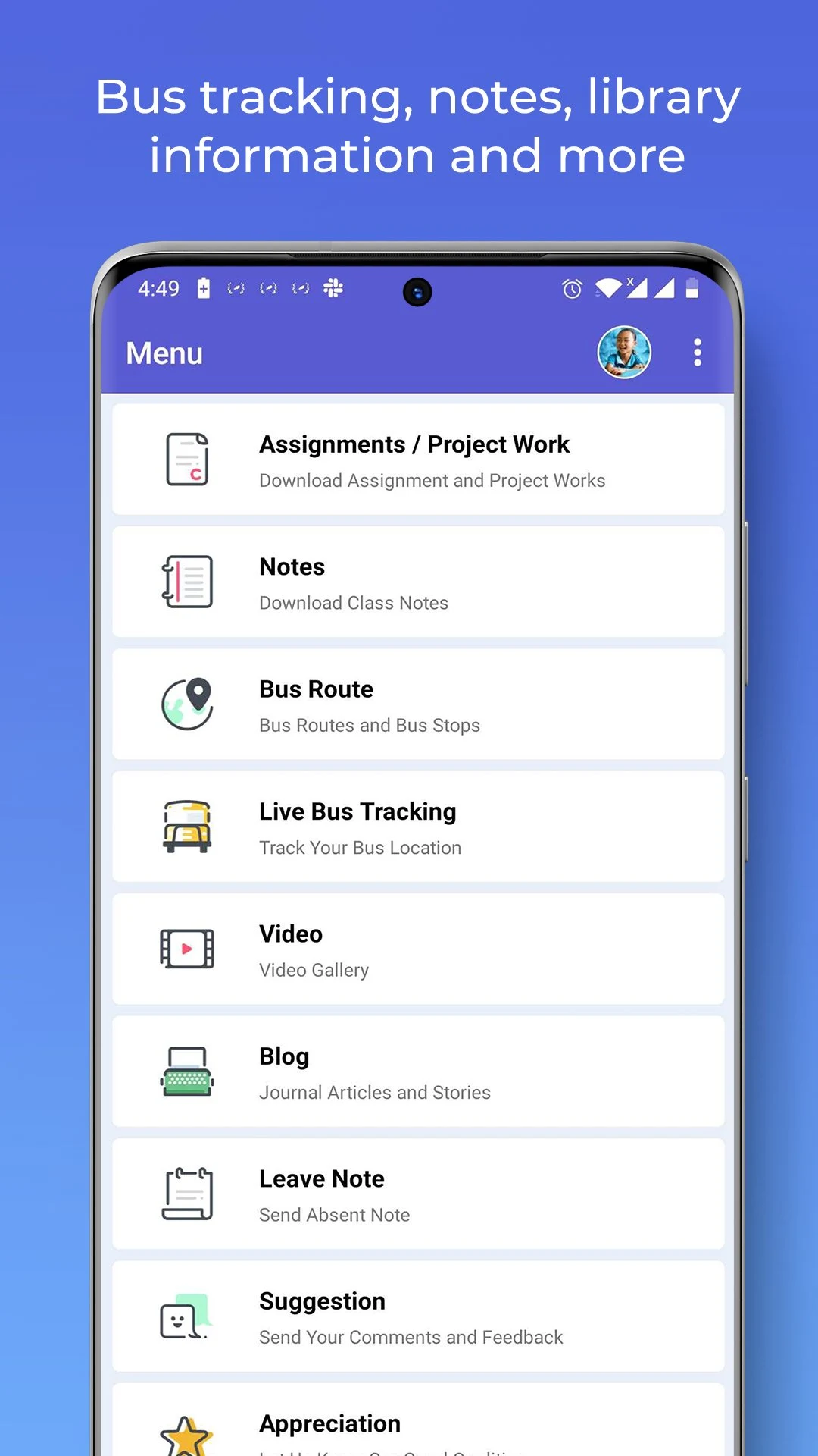 CHKB mySchoolBoard screenshot