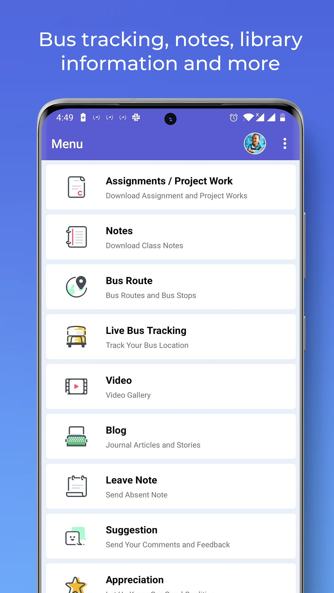 CHKB mySchoolBoard screenshot